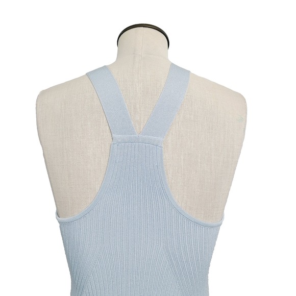 Bailey 44 Anthropologie Dress XS Pastel Blue Ribbed Knit Sleeveless Bodycon - Picture 5 of 12